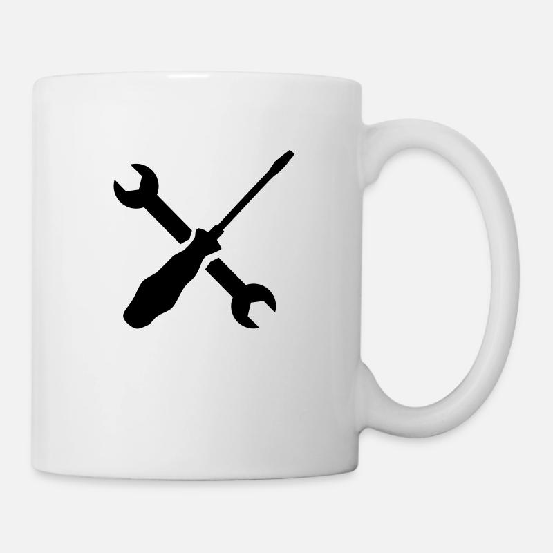 Schraubenzieher Schraubenschlüssel - Tasse - Weiß