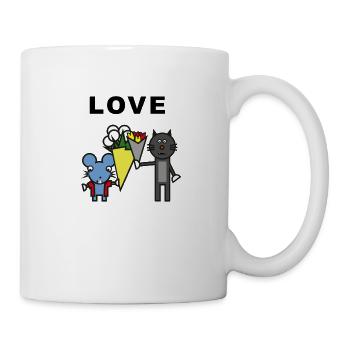 Cadeau d'amour chat souris - Mug blanc - blanc - Droite
