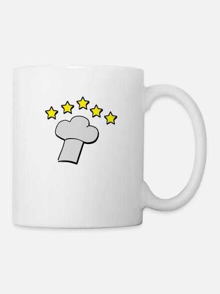 kochhaube_3_farbig_new_style2_mit_schatt - Tasse - Weiß
