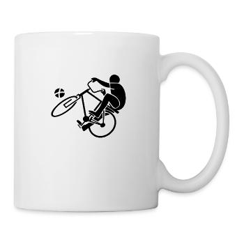 Schwarzes Radball Motiv Radball Fahrrad - Tasse - Weiß - Rechts
