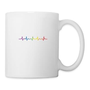Cool Heartbeat LGBT Rainbow Heartbeat Heart Rate - Mug - white - Right