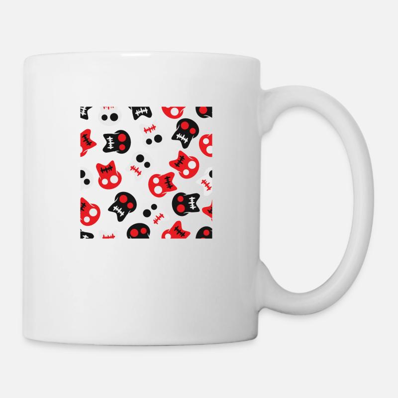 Crâne de dessin animé pour les pirates - Mug blanc - blanc