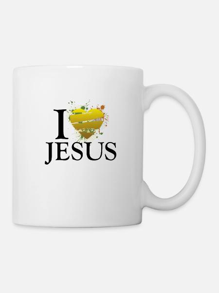 i love jesus de - Tasse - Weiß