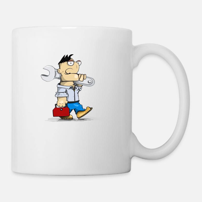 Technicien avec clé - Mug blanc - blanc
