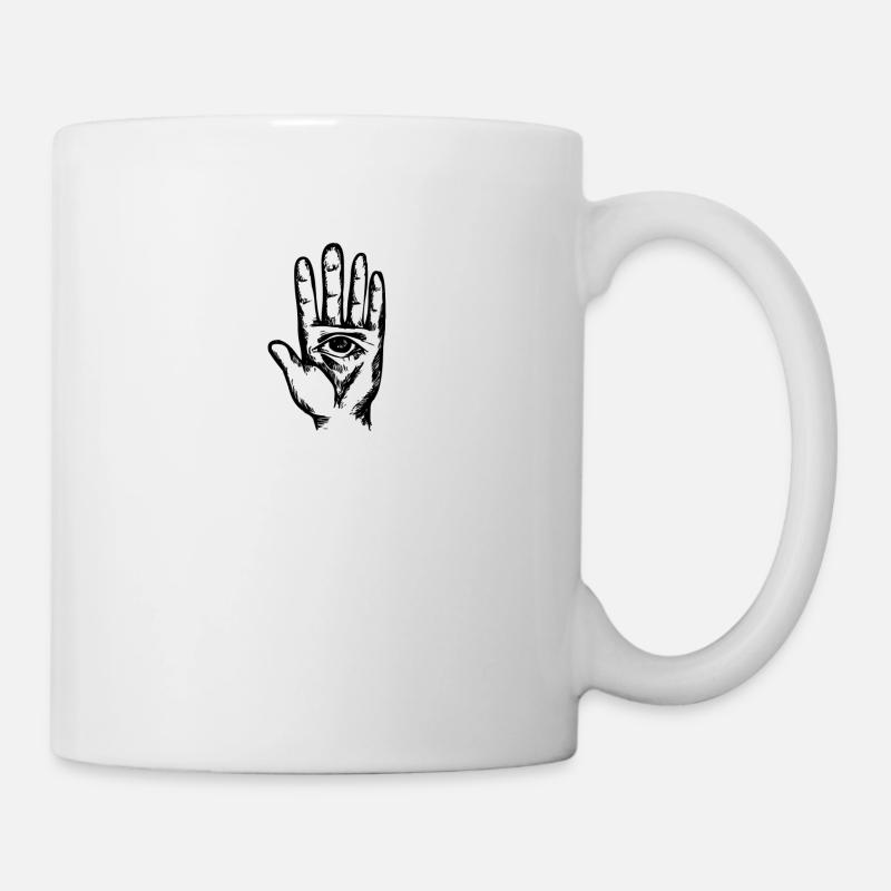 Hand mit Auge hamsa Geschenk Fatima Tattoo - Tasse - Weiß