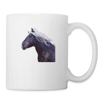 cheval sang froid crinière tête de cheval photo cadeau réel - Mug blanc - blanc - Droite