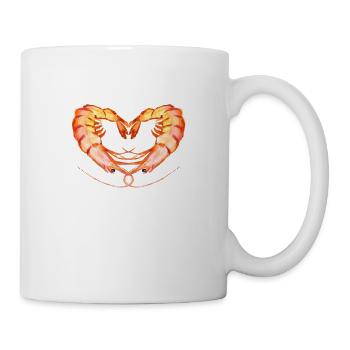 Shrimp Love Heart Shrimp Heart Shape - Mug - white - Right
