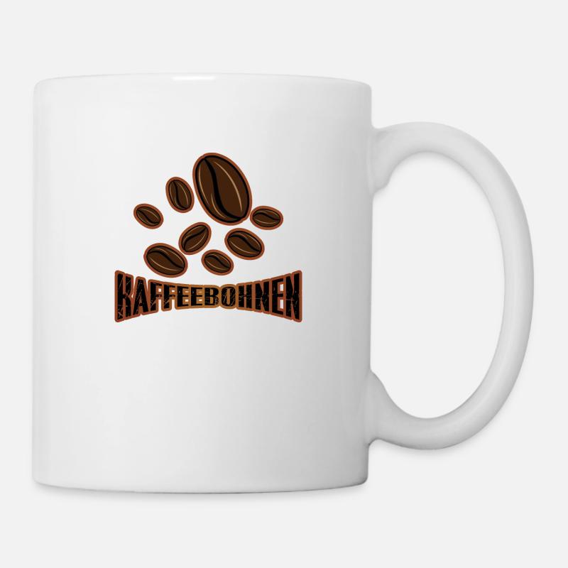 Kaffeebohnen - Tasse - Weiß