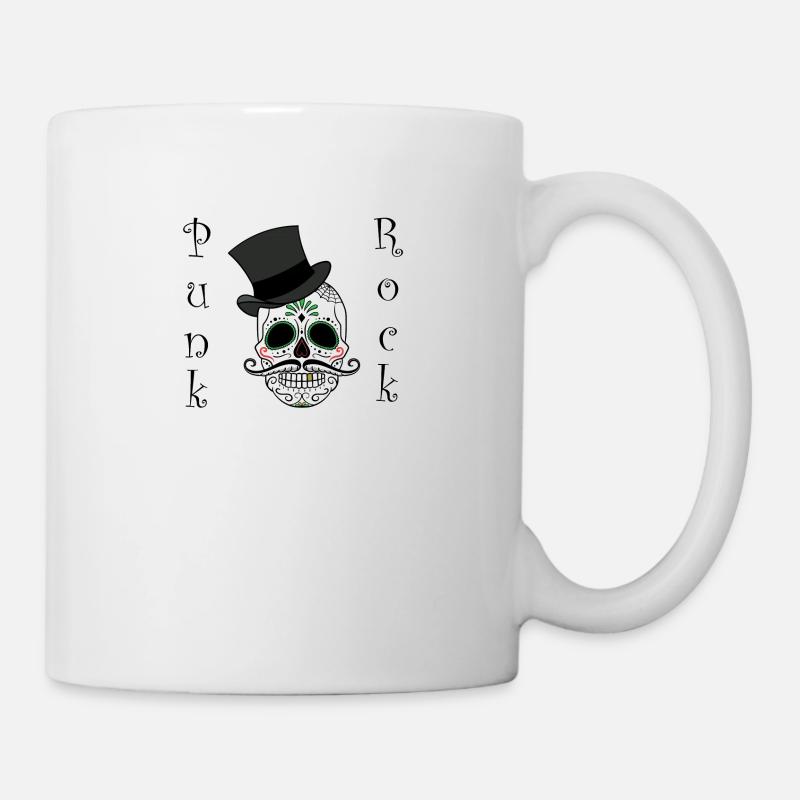 Punk rock tête de mort Skull - Mug blanc - blanc