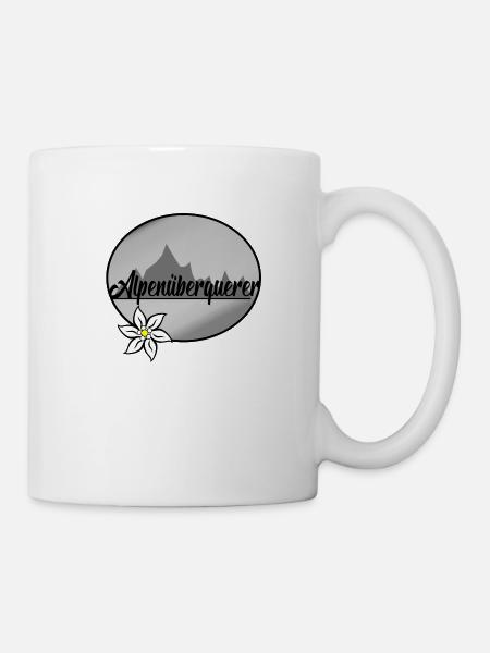 Alpen überquerer Design - Tasse - Weiß