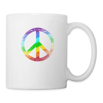 Peace Sign Rainbow Pacifist Peace Graffiti - Mug - white - Right