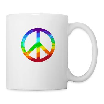 Peace Sign Rainbow Peace Pacifist Reggae - Mug - white - Right