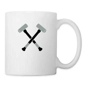 Doppelhammer Hammer gekreuzt - Tasse - Weiß - Rechts