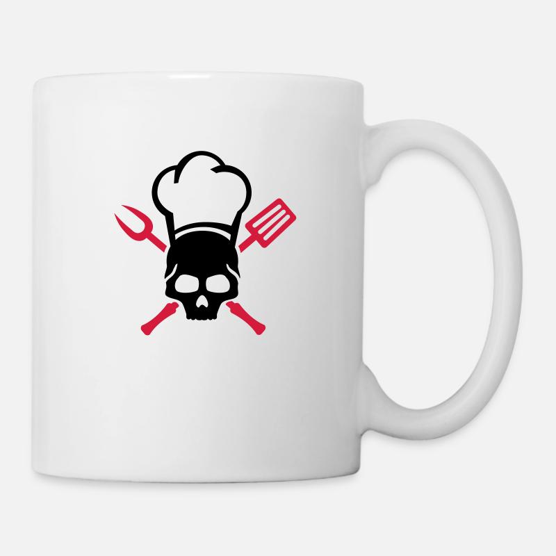 grillen__totenkopf_skull_2__f2 - Tasse - Weiß