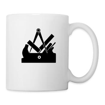 Tischler Hobel Schreiner Zunftzeichen - Tasse - Weiß - Rechts