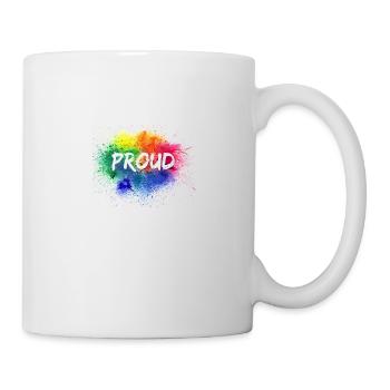 PROUD Color Splash LGBT Gay Pride Arc-en-ciel - Mug blanc - blanc - Droite