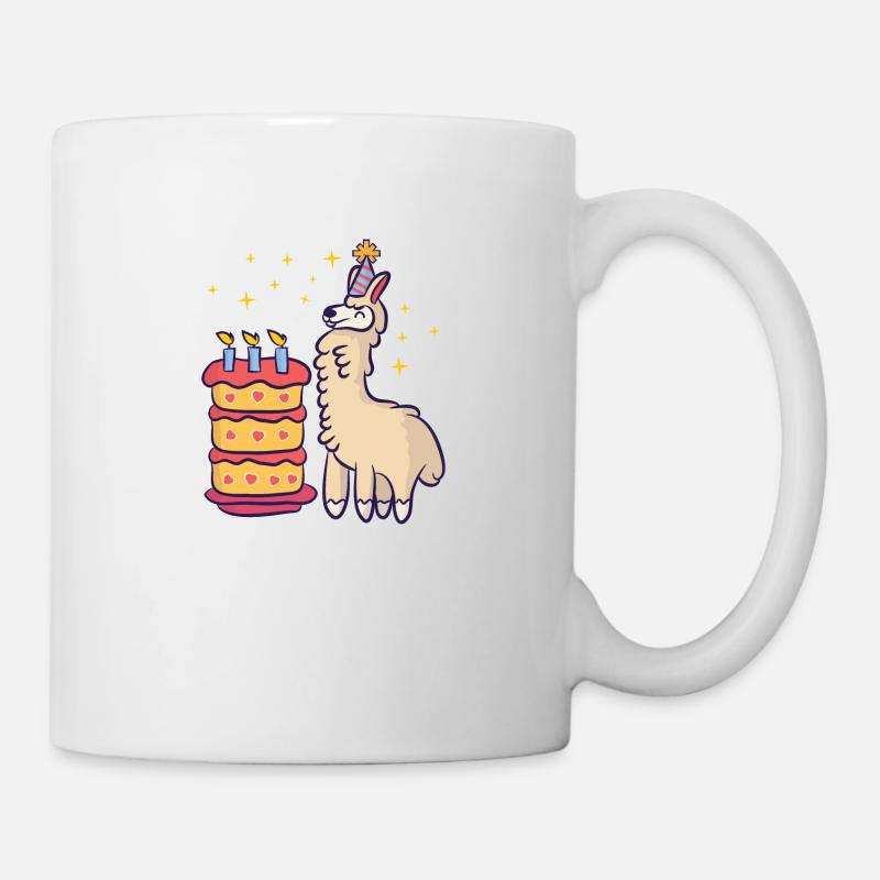 Joyeux anniversaire lama - Mug blanc - blanc