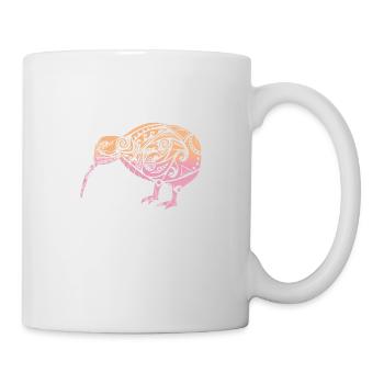 Maori Kiwi Bird Orange Pink - Gift Idea - Mug - white - Right