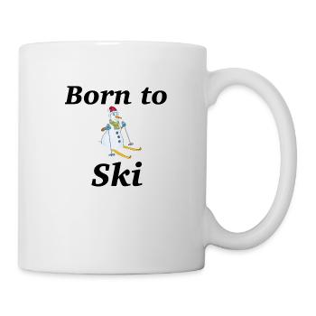 Born to Ski / Ski fahren - Tasse - Weiß - Rechts