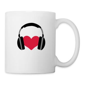 Liebe Musik Herz Kopfhörer - Tasse - Weiß - Rechts