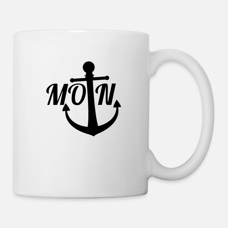 Hamburg Moin mit Anker - Tasse - Weiß
