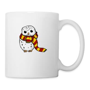 Schneeeule - Rot-Gelb - Tasse - Weiß - Rechts