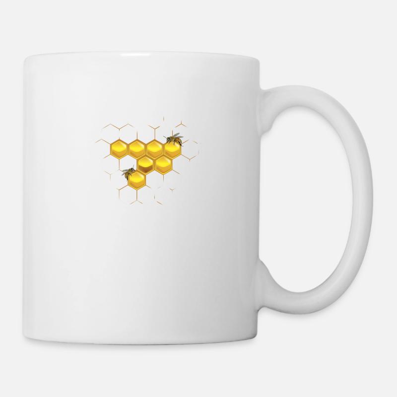 Abeilles et nid d'abeille - Mug blanc - blanc