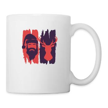 Weihnachten Christmas "Santa & Reindeer" - Tasse - Weiß - Rechts