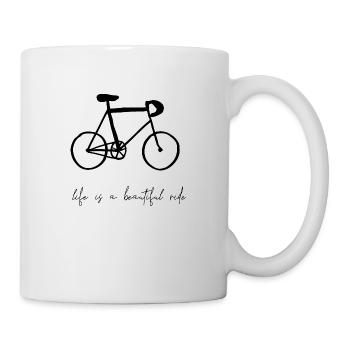 life is a beautiful ride Fahrrad Rad Fun Geschenk - Tasse - Weiß - Rechts