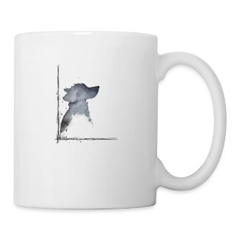hund in Aquarell - Tasse - Weiß - Rechts