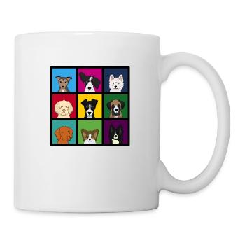 9 x dogs head colourful - Mug - white - Right