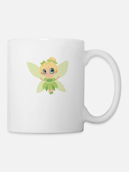 Süße Fee in Grün - Tasse - Weiß