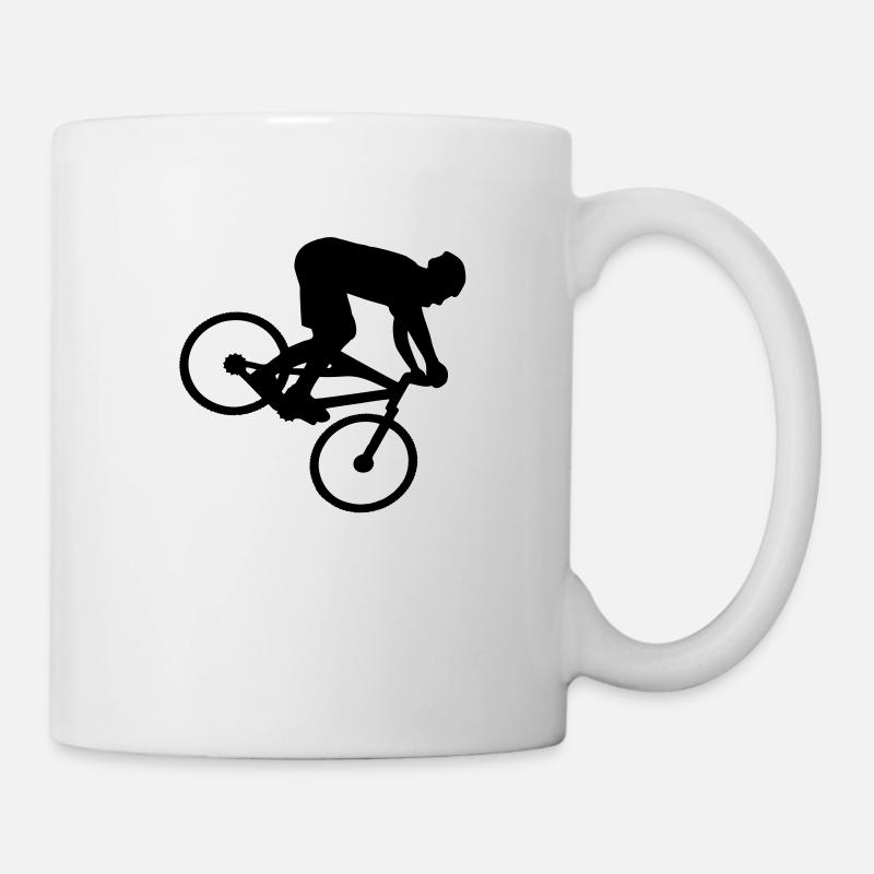 downhill mtb mountain biker - Mug blanc - blanc