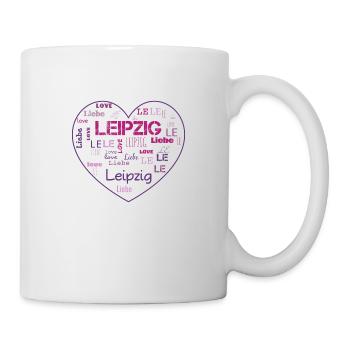 Leipzig pink Herz Geschenk Liebe - Tasse - Weiß - Rechts