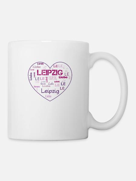 Leipzig pink heart gift love - Mug - white