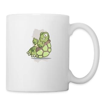Turtle Zoo Funny Animal Middle Finger Protest - Mug - white - Right