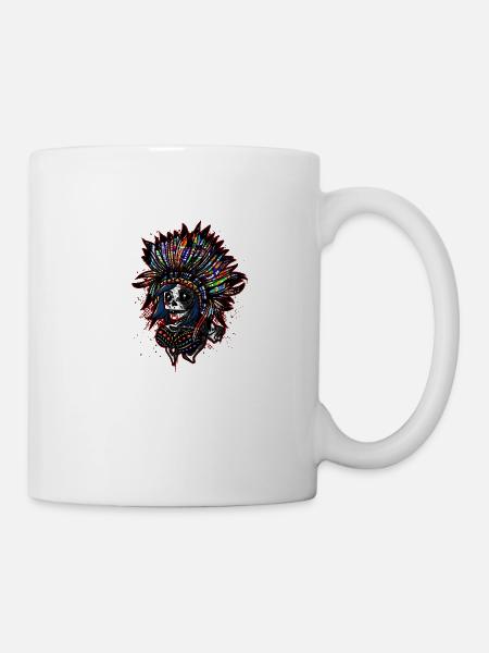 indien skull - Mug blanc - blanc