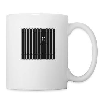 Gitter, Gefängnis - Tasse - Weiß - Rechts