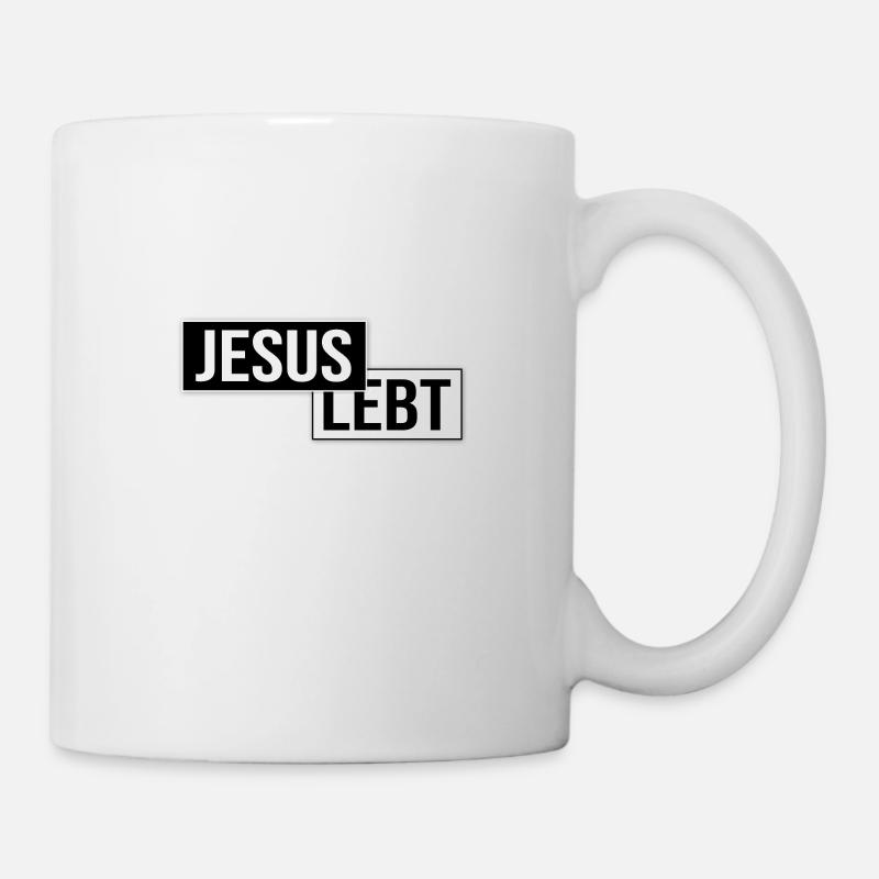 Jesus Lebt christliche Kleidung Geschenk Idee - Tasse - Weiß