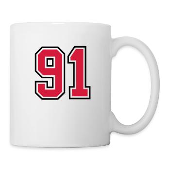 91 sports jersey football number - Tasse - Weiß - Rechts