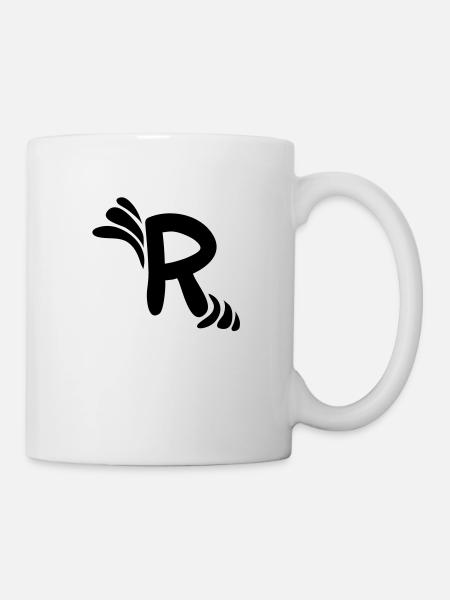 Buchstabe R & Muster - Tasse - Weiß