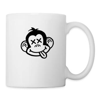 affe_crazy_smiley_aq1 - Mug blanc - blanc - Droite