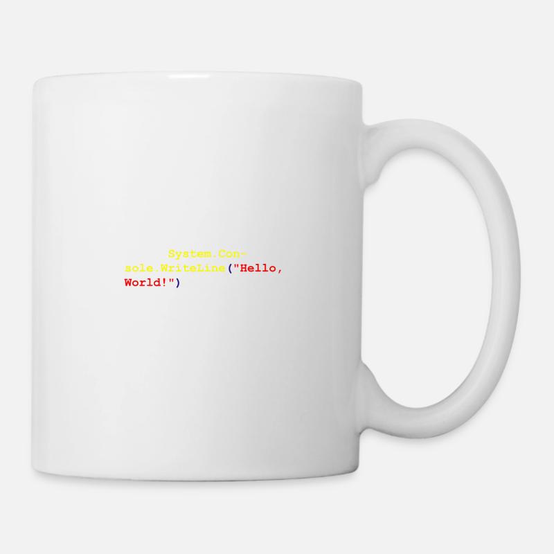 Programme cadeau pour les développeurs Hello World C # Sharp - Mug blanc - blanc