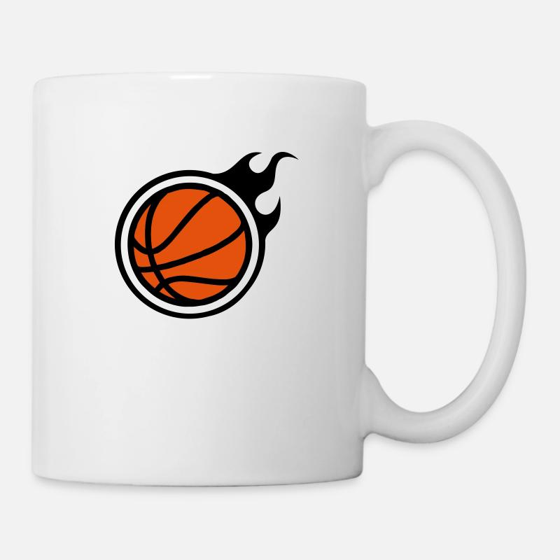 basketball with flames - Mug - white