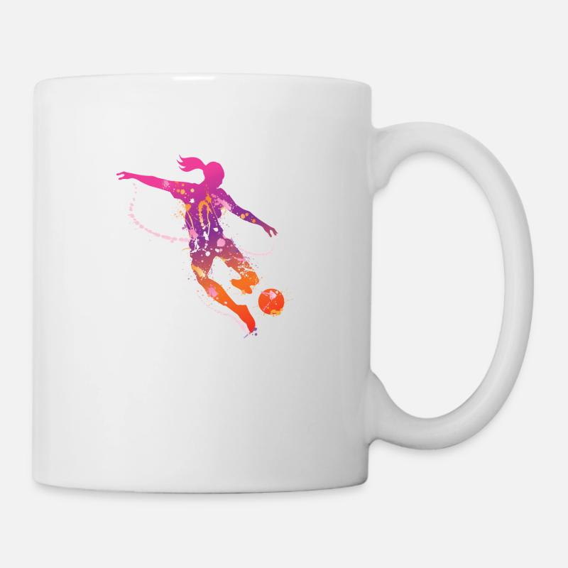 soccer female de - Tasse - Weiß