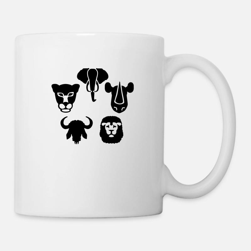 Afrika Tiere Big Five - Tasse - Weiß