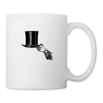 Hand mit Zylinder - Tasse - Weiß - Rechts