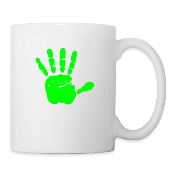 gruene abstrakte hand - Tasse - Weiß - Rechts