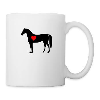Reiten Herz Dressur Geschenk Pferd Pferde Pony - Tasse - Weiß - Rechts