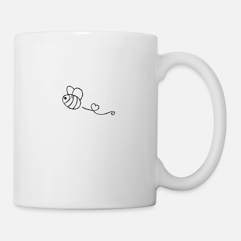 Süße Schwarze Comic Biene - Tasse - Weiß